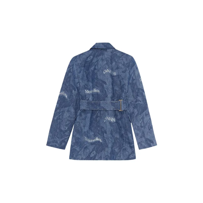 GANNI Denim Jackets Women's Blue-1