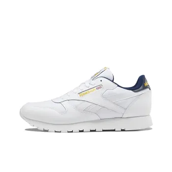 Reebok Classic Leather Low-Top Running Shoes Men's White Yellow