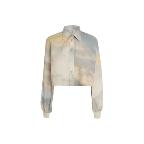 Alexander McQueen Crop Tops Women's Light Blue