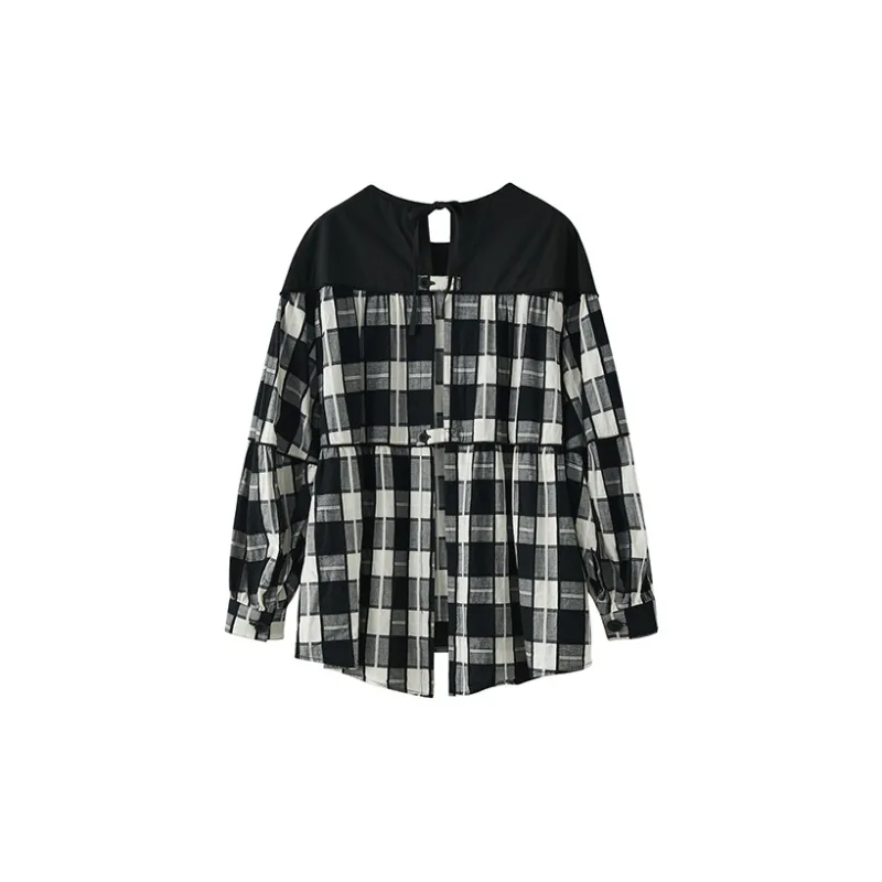 DEER AND FLYER Shirts Women's Black White Plaid-1