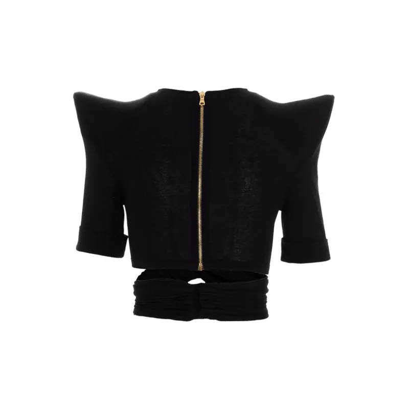 BALMAIN Crop Tops Women's Black-1