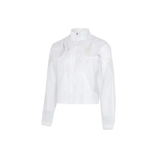 Nike Women's Swoosh Zip-Up Woven Jacket White