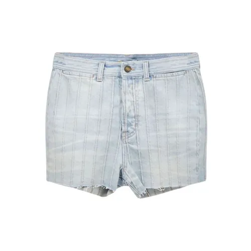 SAINT LAURENT Denim Shorts Women's Light Blue