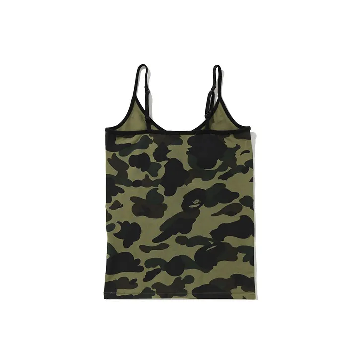 A BATHING APE Ladies 1st Camo Tank Top Yellow-1