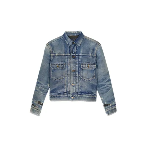 SAINT LAURENT Denim Jackets Women's Blue