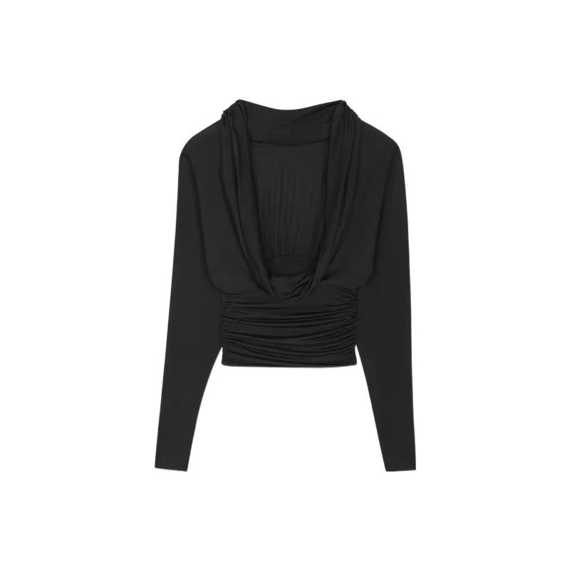 SAINT LAURENT Backless Long Sleeved Top-1