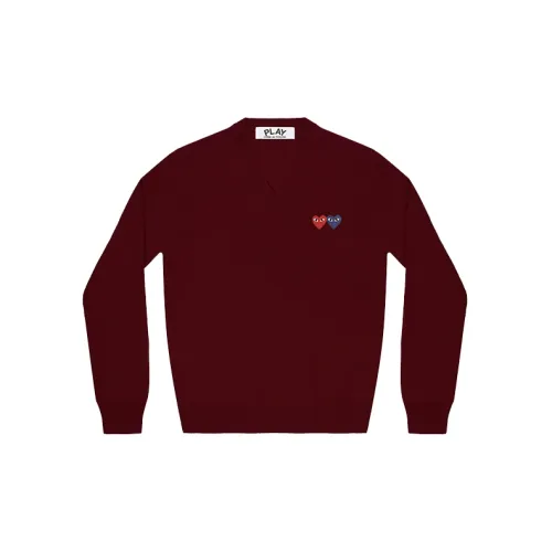 CDG Play Sweaters Women's Burgundy