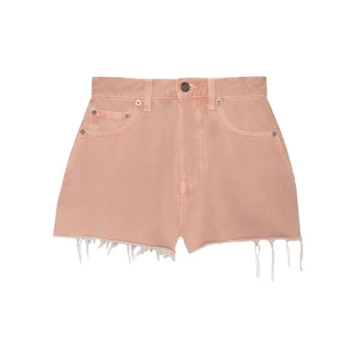 SAINT LAURENT Denim Shorts Women's Pink