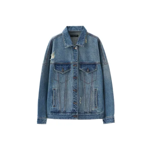 Simple Pieces Denim Jackets Women's Blue