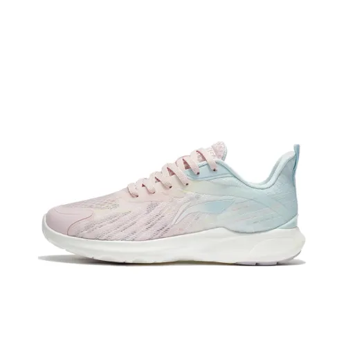 LINING Qingyi Running Shoes Women's Low-Top Light Pink/Water Blue