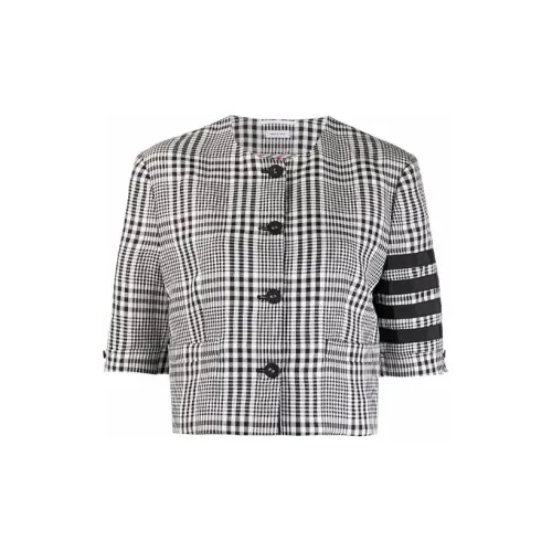 THOM BROWNE Jackets Women's Black/White Plaid