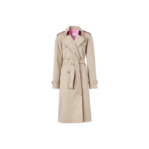 Burberry Trench Coats Women's Soft Yellow Brown