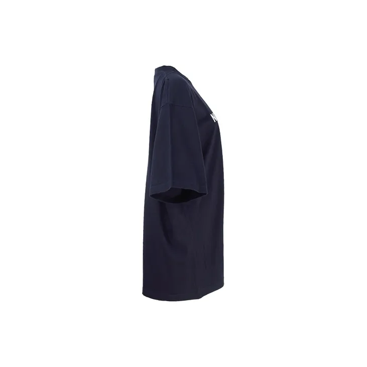 Balenciaga SS22 Drop Shoulder Sleeve T Shirt Women's Navy Blue-3