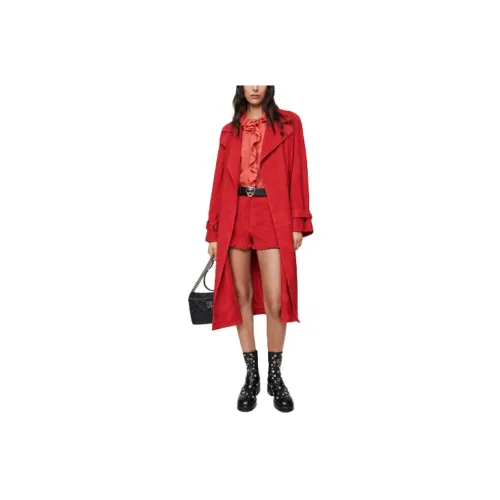 CHANEL Trench Coats Women's Red