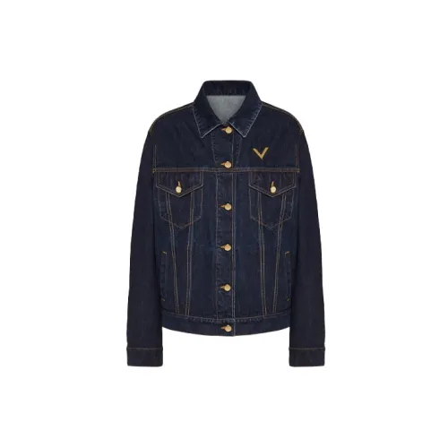 Valentino Denim Jackets Women's Dark Blue