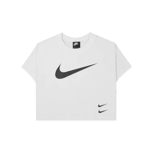 Nike Female Swoosh Printing Short T-shirt White