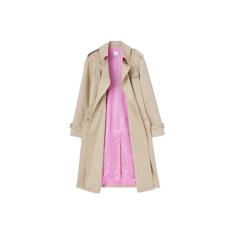 Burberry Trench Coats Women's Soft Yellow Umber-1