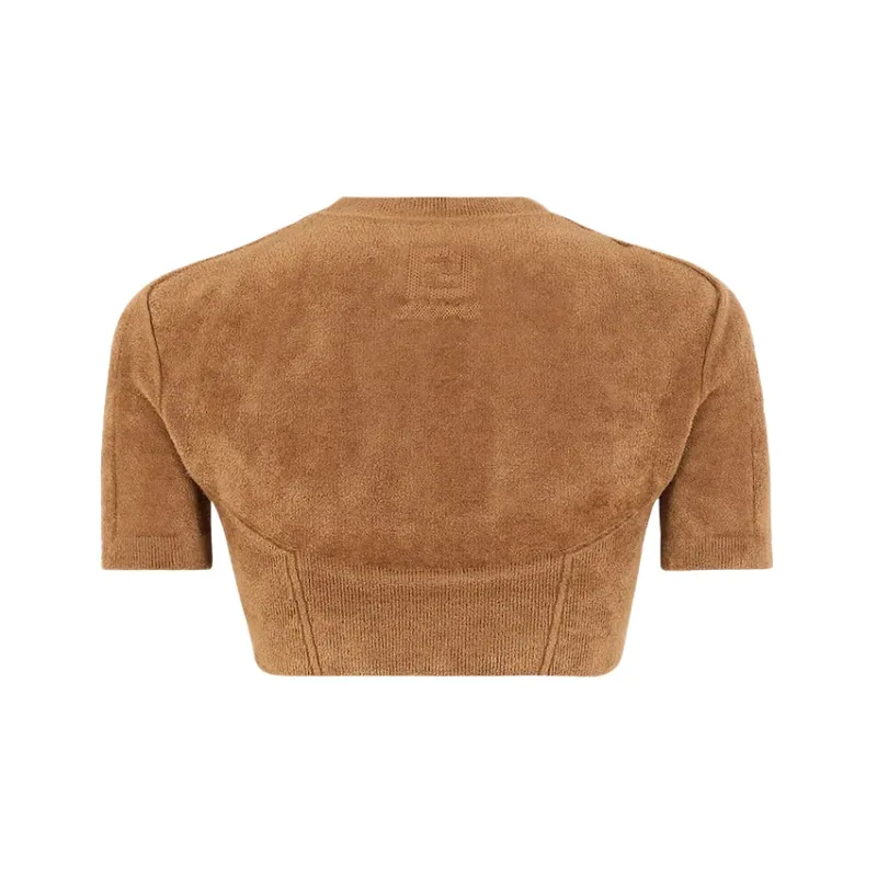 Skims X FENDI X Skims Collaboration Crop Tops Women's Brown-1