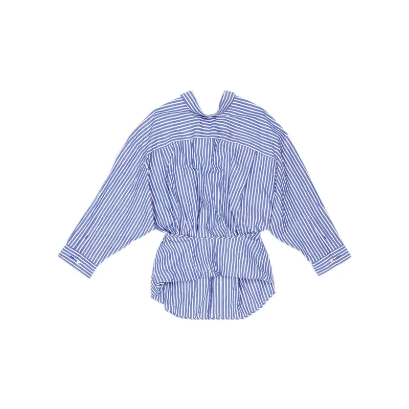 Balenciaga Crinkled Stripe Knotted Shirt-1