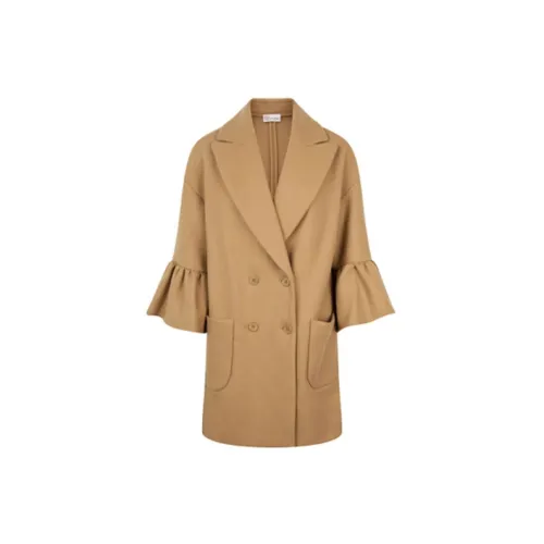 RED VALENTINO Velvet Jackets Women's Camel