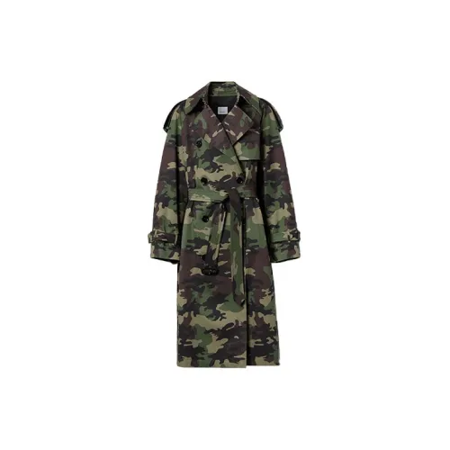 Burberry Trench Coats Women's Green