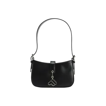 FILA Synthetic Leather Shoulder Bag Crossbody Bag Extra Small Women's Jet Black
