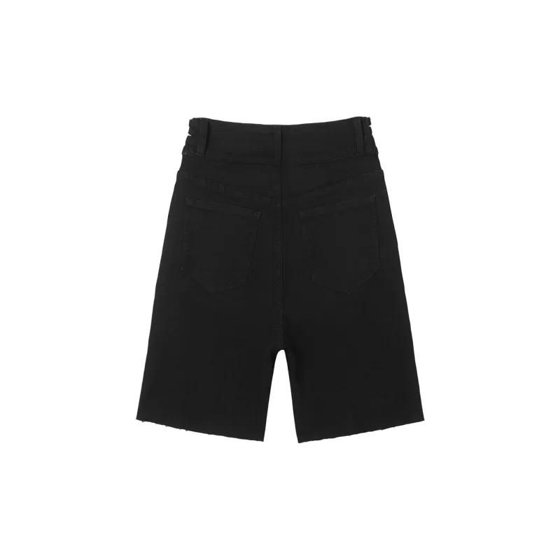 MEETLADY Denim Shorts Women's Black-1
