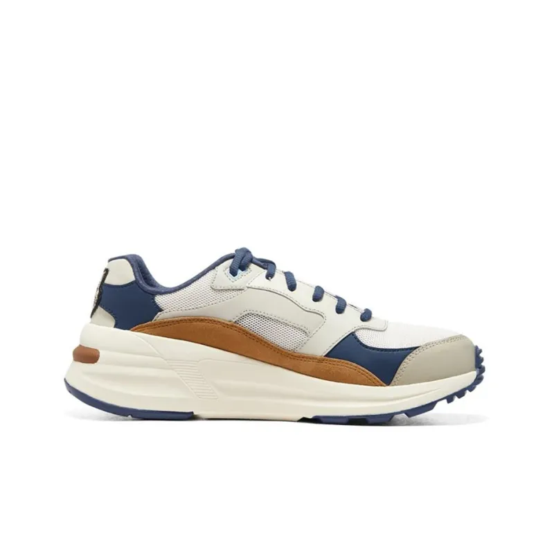 Skechers Global Jogger Casual Shoes Men Low-Top White/Marine Blue/Brown-1