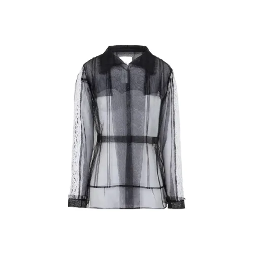Maison Margiela Lace Detailed Mesh Shirt