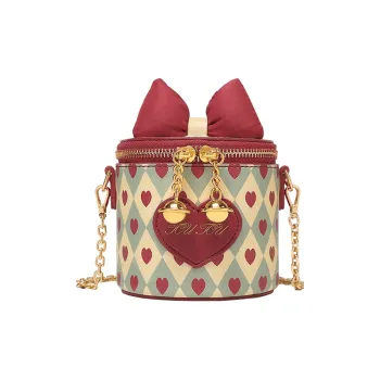 TOUTOU PVC Shoulder Bag Regular Women's Sweet Velvet Red/Cherry Blossom Pink