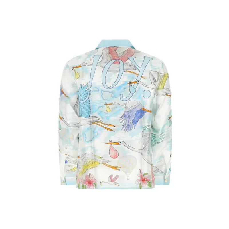 CASABLANCA Long Sleeve Cuban Collar Shirt-1