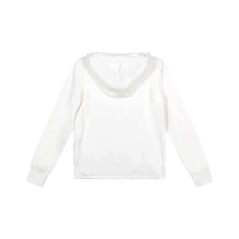 Moncler Solid Color Hooded Detachable Hood Fitted Thin Down Jacket Women's White-1
