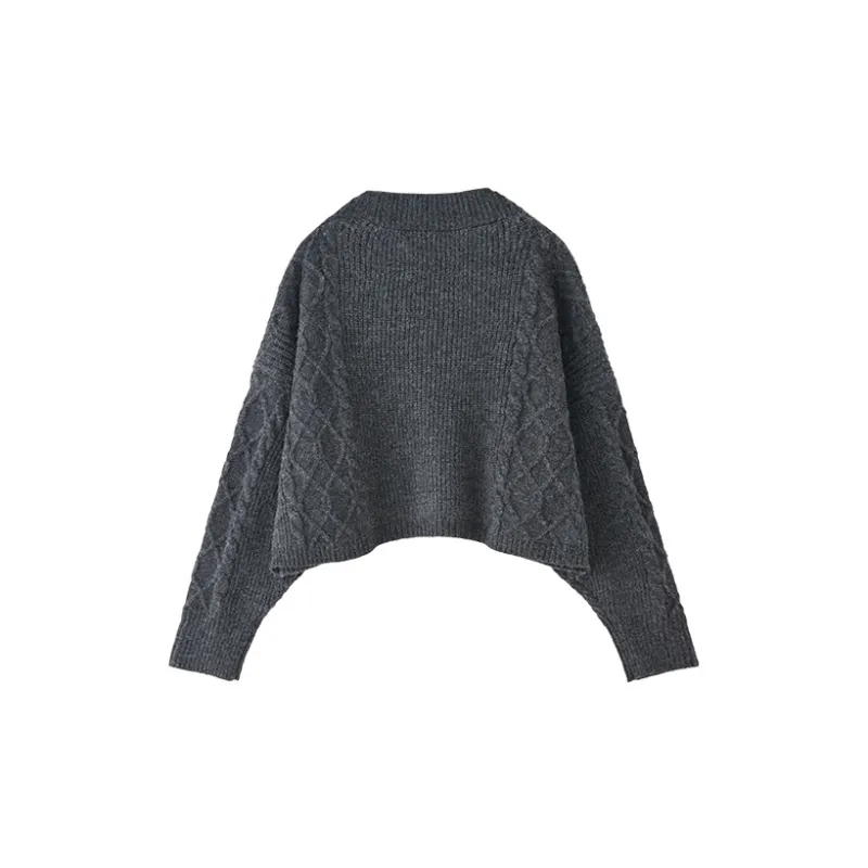 DEER AND FLYER Loose Fit Knitwear Women's Gray-1
