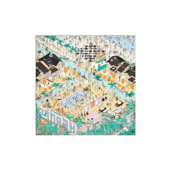HERMES On The Beach Silk Scarves Women's Green