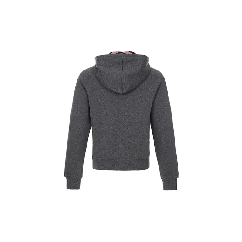 Burberry Zip Up Hooded Sweatshirt Grey Red-1