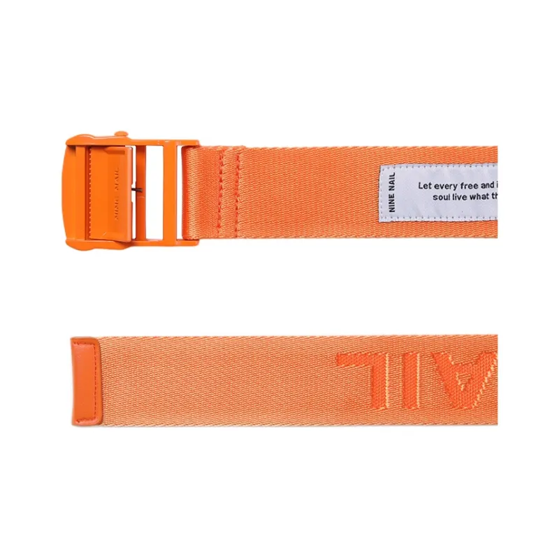 NINE NAIL Multicolor Smooth Buckle Nylon Belt Unisex Width 3.7cm-7