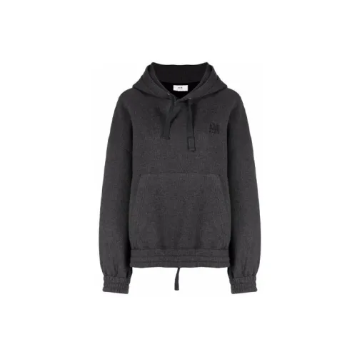 AMI FW21 Logo Embroidery Hoodie Grey Wmns