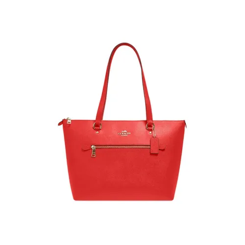 COACH Gallery Leather Tote Bag Shopping Bag Handbag Shoulder Bag Large Size Women's Red