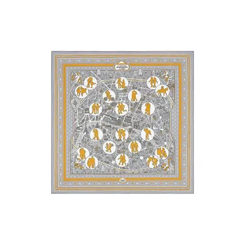 HERMES Silk Scarves Women's Gray