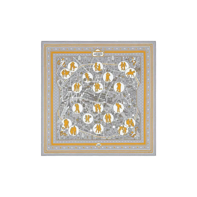 HERMES Silk Scarves Women's Gray-0