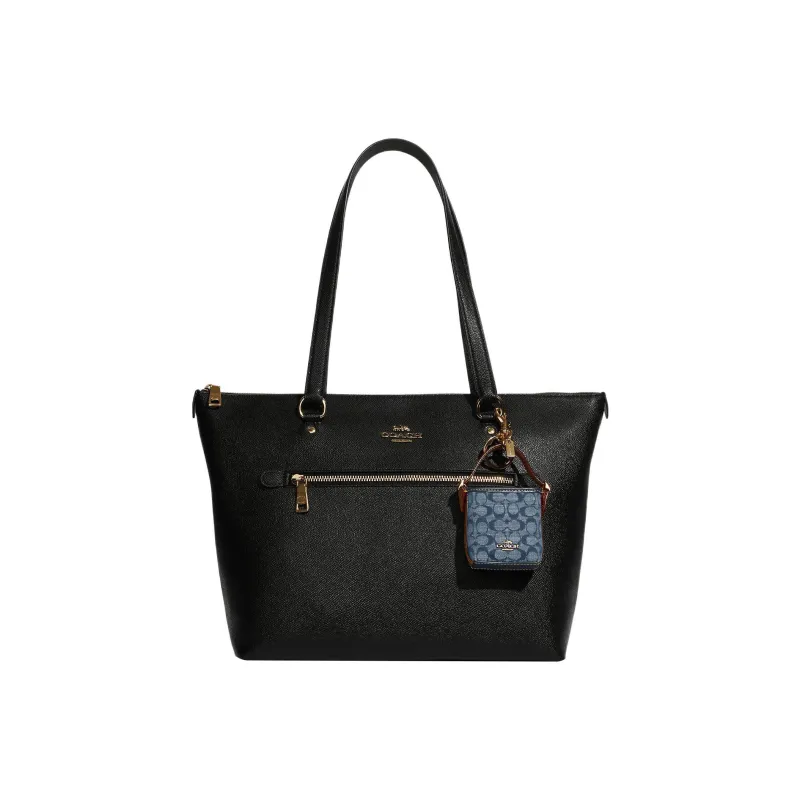 COACH Canvas With Leather Chambray Bucket Bag Shape, Hanging Price Bag Accessory Women's Denim Blue-1