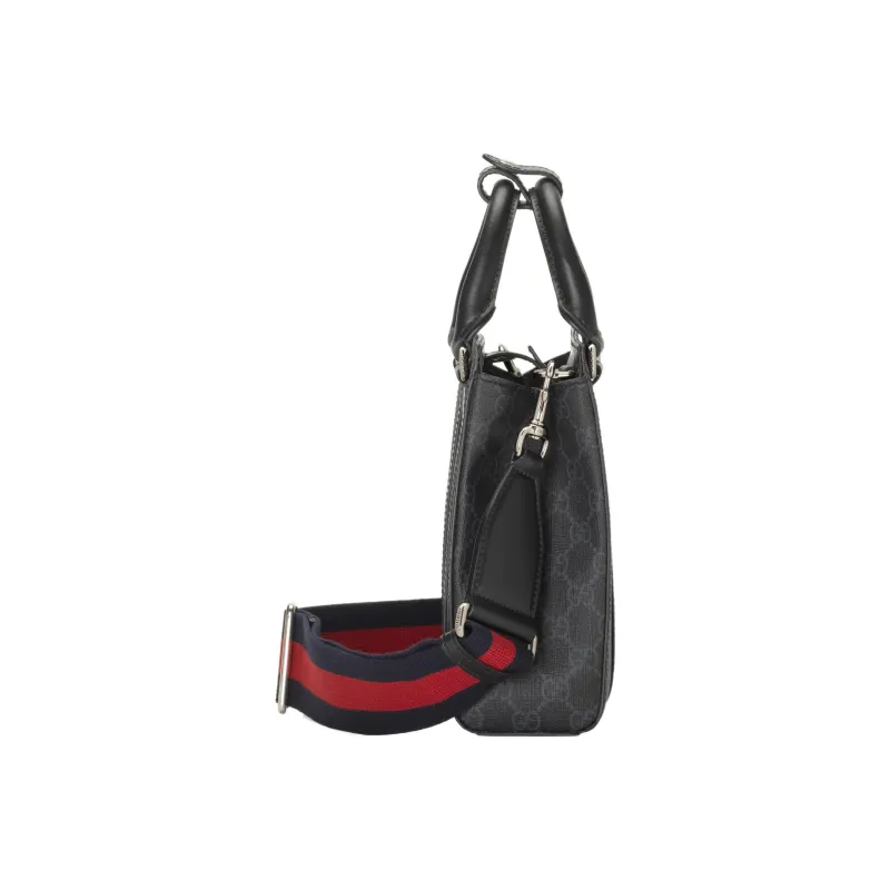 GUCCI Coated Canvas With Leather Tote Bag Shopping Bag Handbag Shoulder Bag Crossbody Bag Mini Men's Black-3