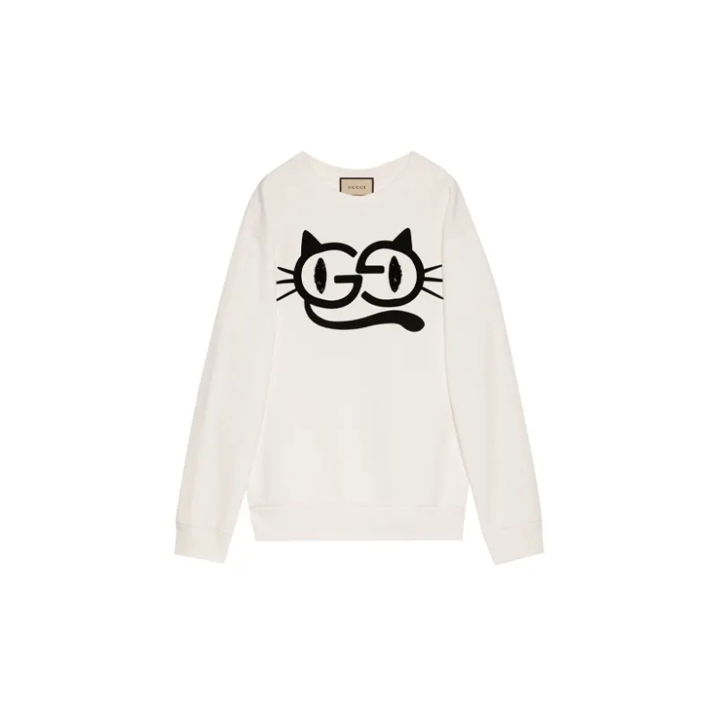 GUCCI Cat Eyes print Bead embellished Sweatshirt-0