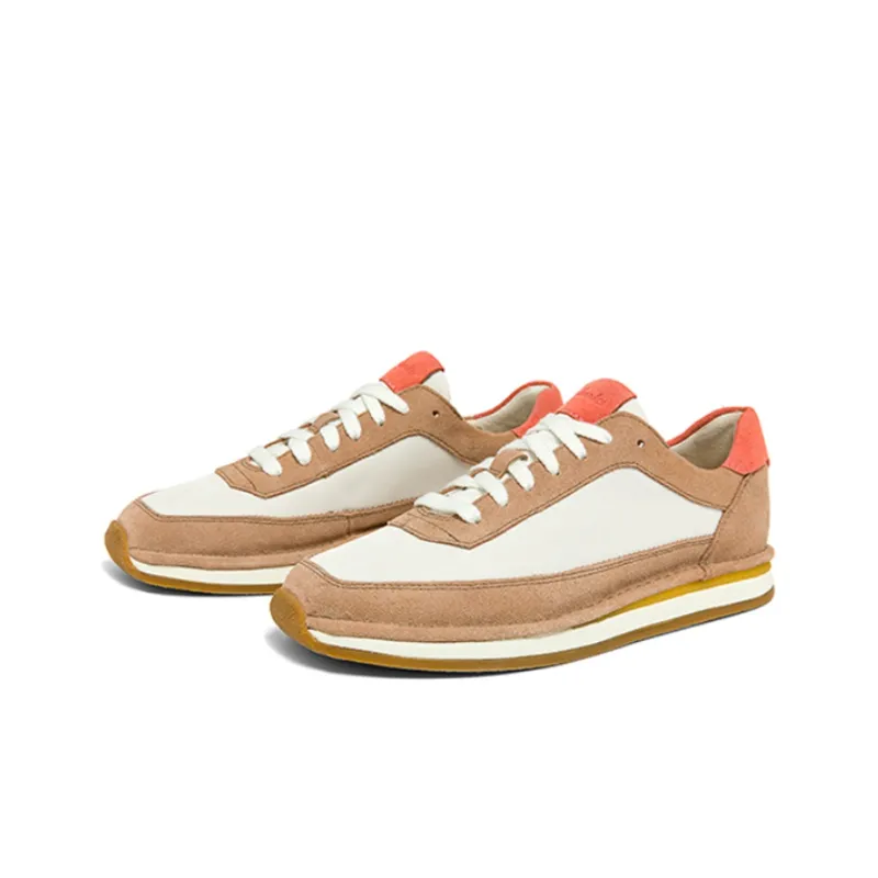 Clarks Low Top Casual Shoes Women's Coral Red-2