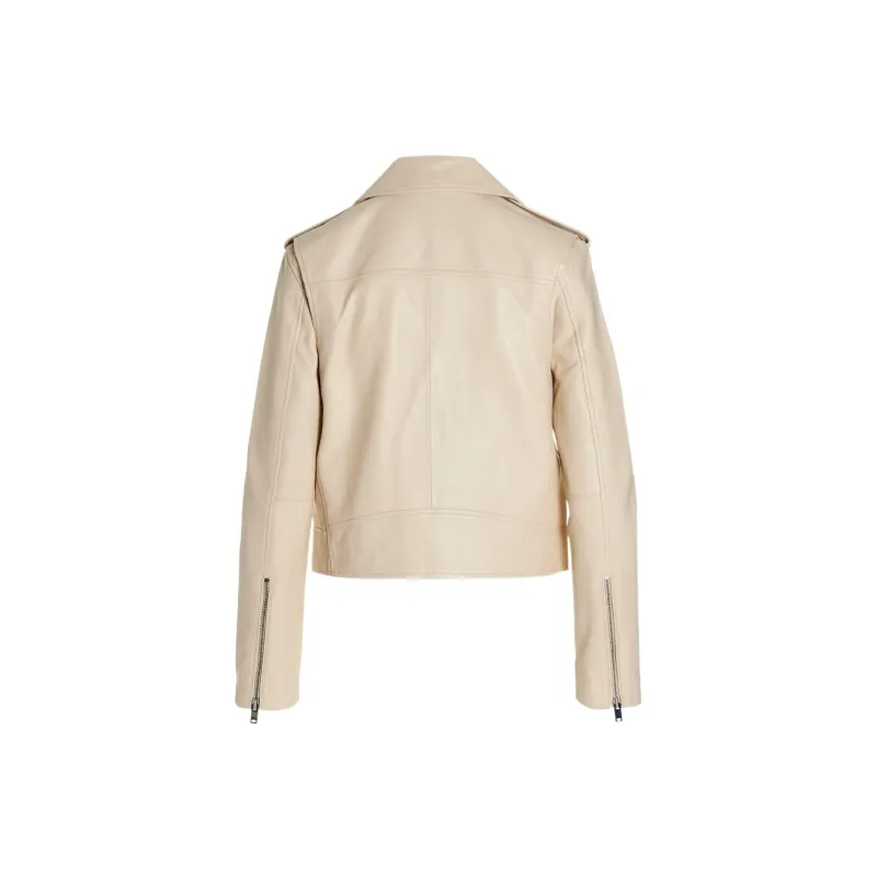 THEORY Leather Jackets Women's Beige-1