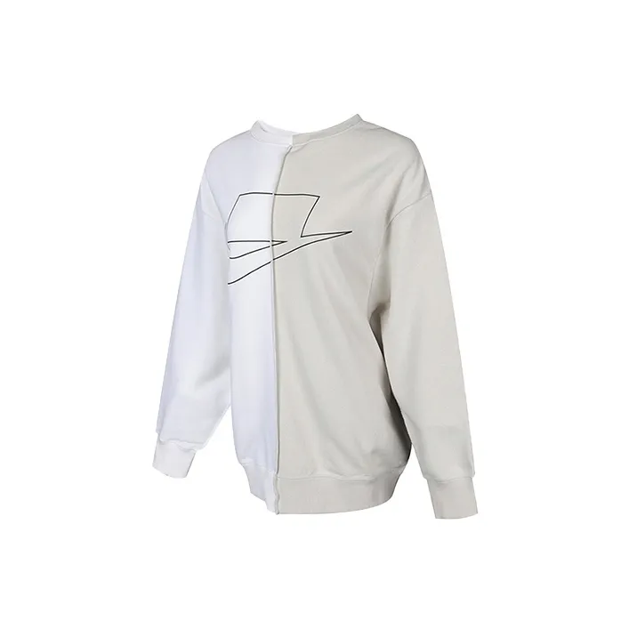 Nike Sweatshirt Women's White And Gray Color-Blocking-2