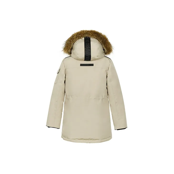 Discovery Expedition Solid Color Hooded Thickened Mid Length Down Jacket Women's-6