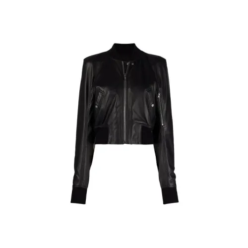 RICK OWENS Leather Jackets Women's Black