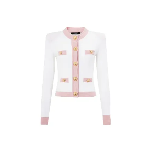 BALMAIN Cropped Coats Women's White