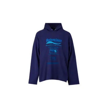 Balenciaga Dry Cleaning Logo Hoodie Blue